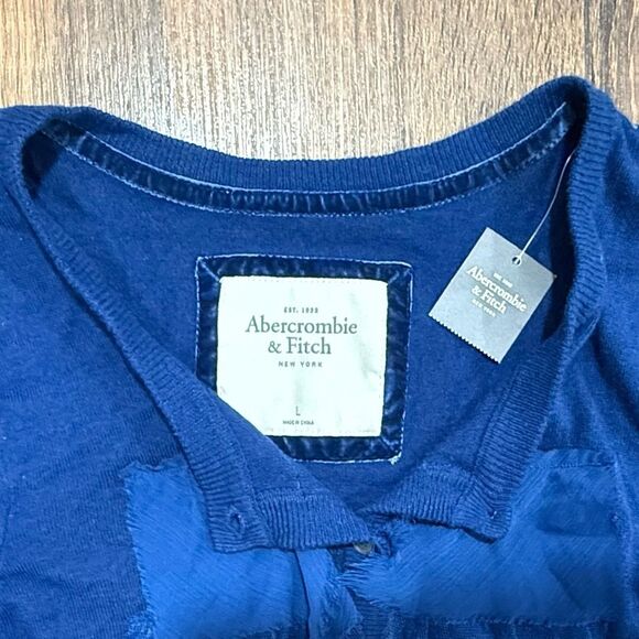 Y2K Abercrombie & Fitch Blue Ruffle Sweater Cardigan Womens large NWT Giftable - Picture 4 of 8
